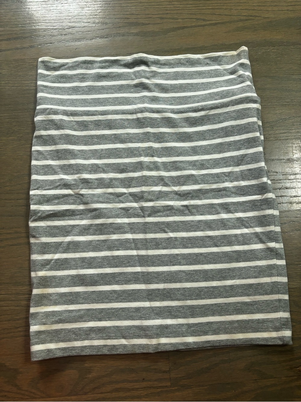 Vintage Forever 21 essentials gray white striped knit bodycon mini skirt sz M